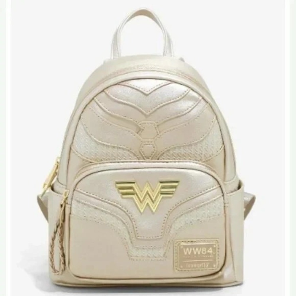 Loungefly DC Comics Wonder Woman 1984 Metallic‎ Gold Mini Backpack